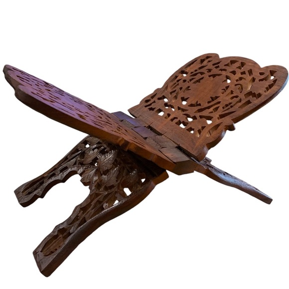 Other - FINAL PRICE! “Rare” Vintage Carved Solid Wood Bible/Book Holder,
